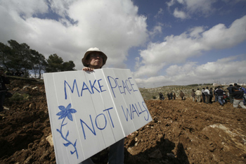 March 2, 2007- MAKE PEACE NOT WALLS -Photo by  Nayef Hashlamoun